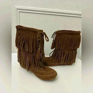 Mossimo Suede Leather Mid Calf Moccasin Boots